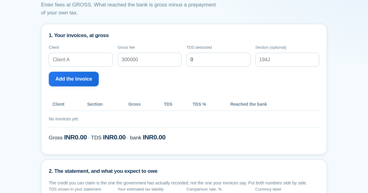 Gross, Not the Bank Credit: TDS is a prepayment